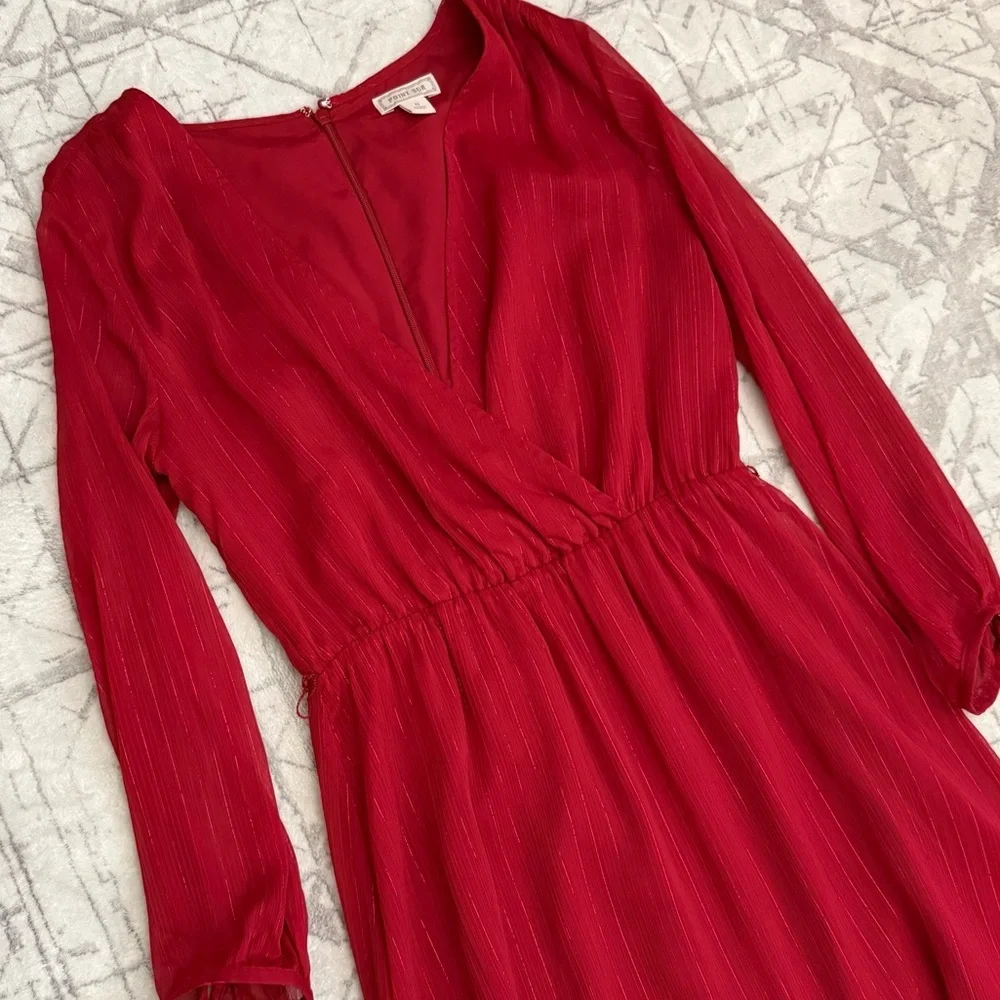 J. Crew Point Sur faux-wrap dress in Lurex crinkle chiffon Size 0